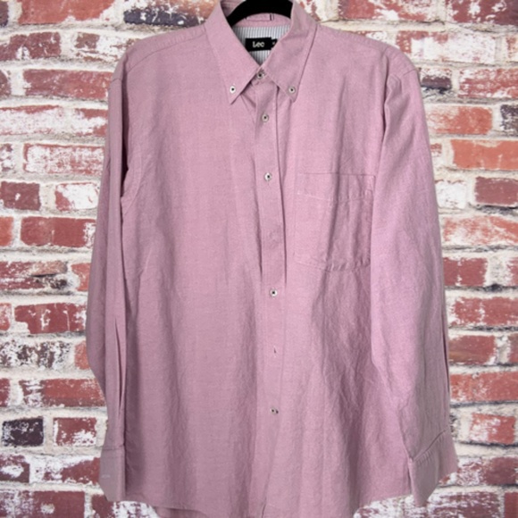 LEC Woven Long Sleeve Button Up Shirt Size M - Picture 2 of 6